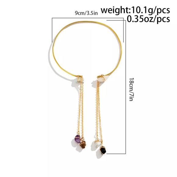 Hand bracelet golden color with stones - Picture 4 of 6